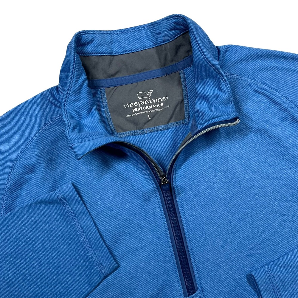 Vineyard Vines Performance Pullover Mens Large Blue Quarter Zip 1K001122 Golf